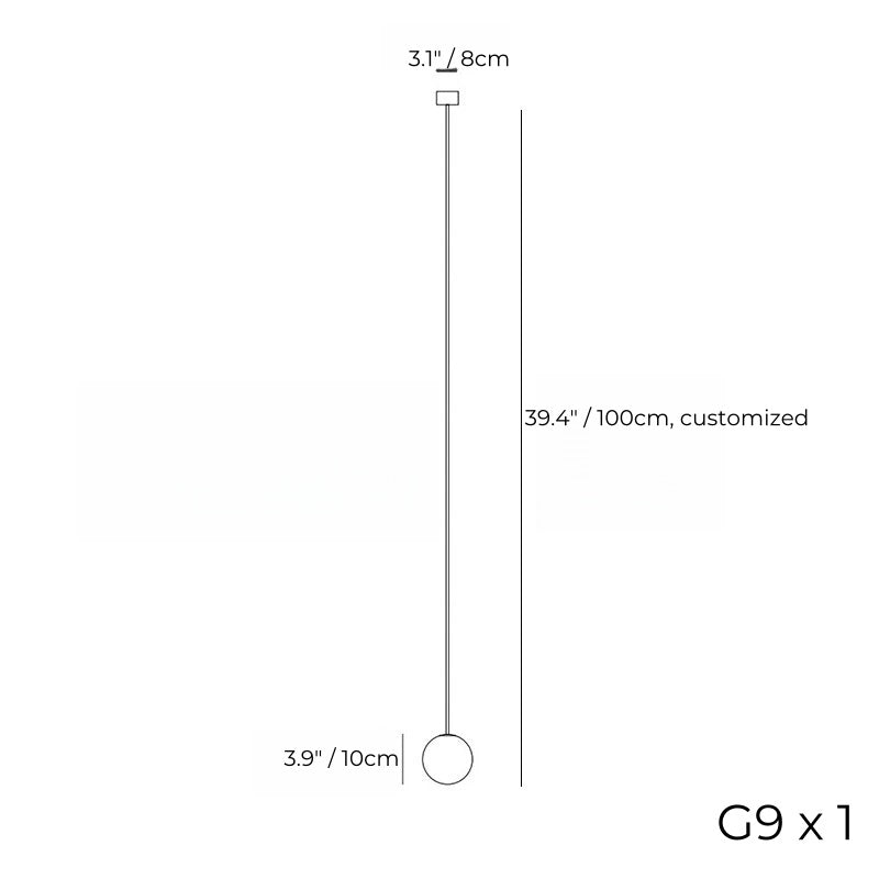 Elegante Pendelleuchte aus kugelförmigem Glas