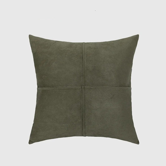 Patchwork Faux Suede Throw Pillow Case