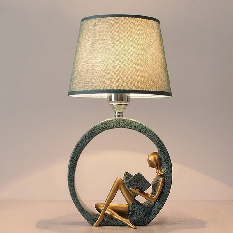 Chelsea Reading Girl and Boy Table Lamp (15")