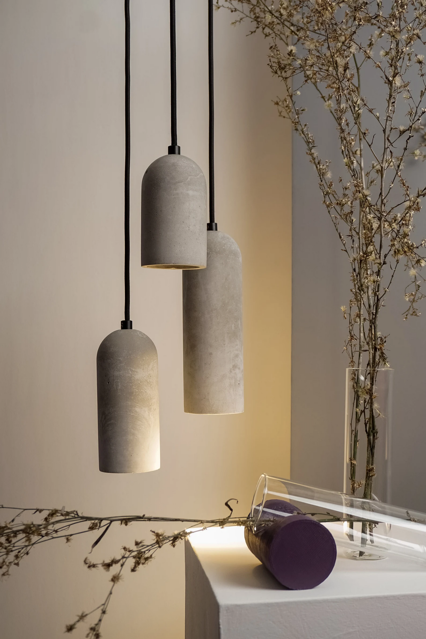 Simple Cement Light Fixture, Gray