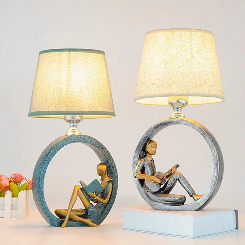 Chelsea Reading Girl and Boy Table Lamp (15")