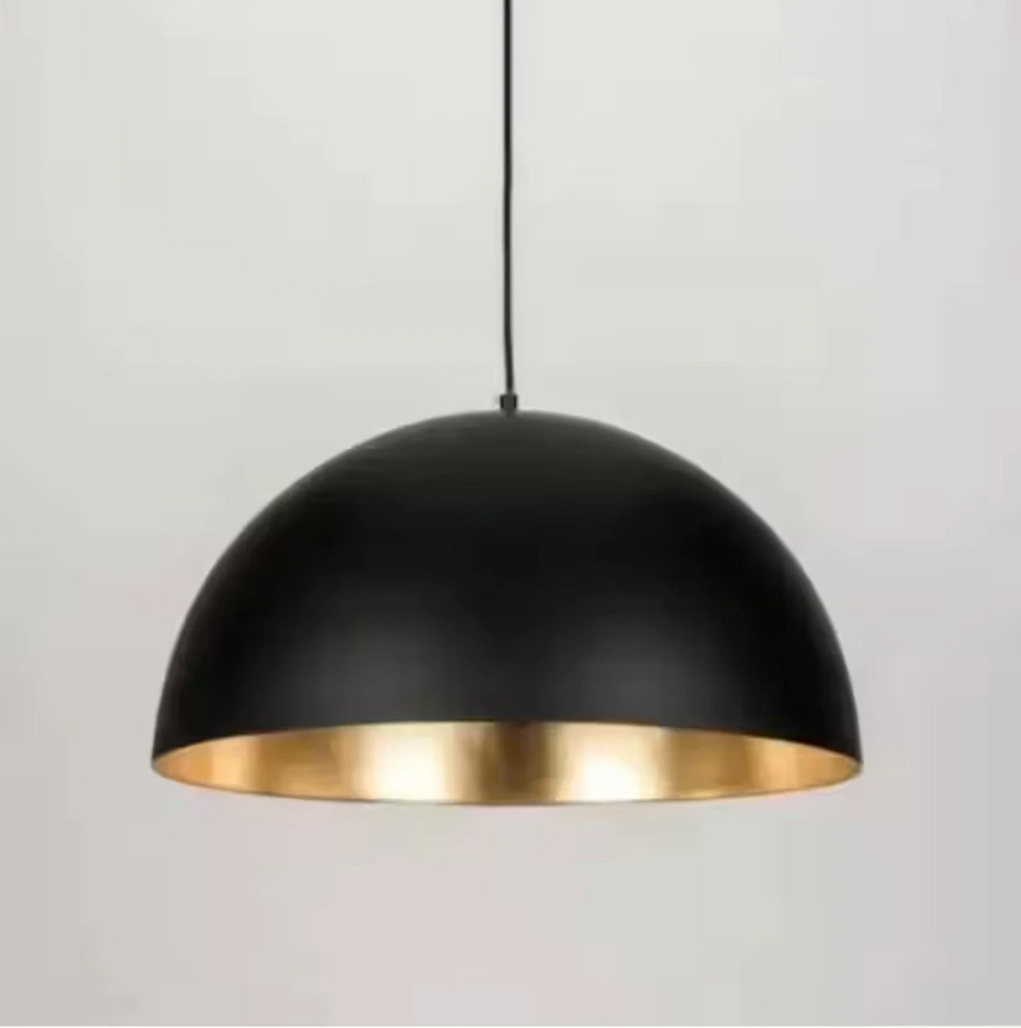 Black and Brass Dome Pendant Light