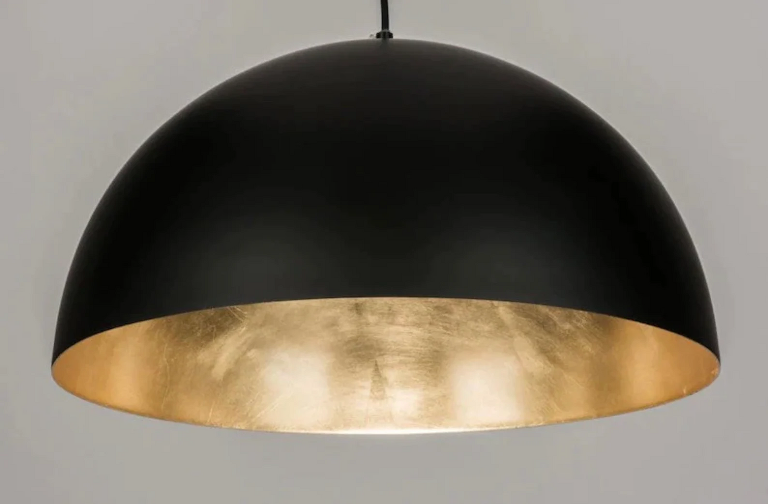 Black and Brass Dome Pendant Light