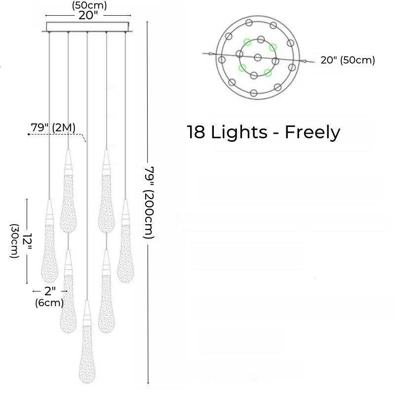 Modern Crystal Raindrop Pendant Light