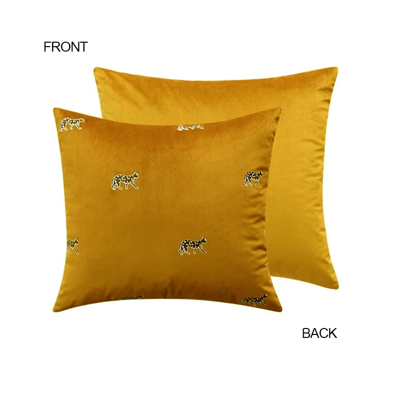 Exclusive Turmeric Little Panthers Embroidery Pillow Case