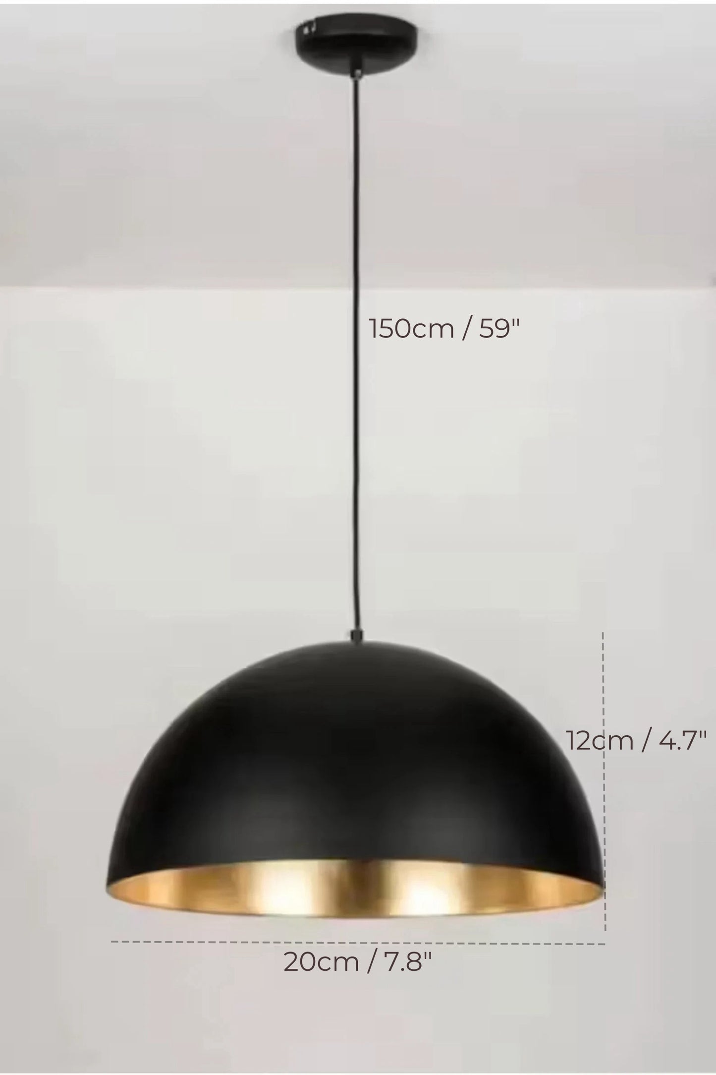 Black Dome Pendant Light