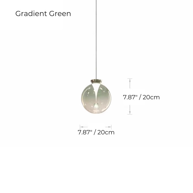 Modern Gradient Stained LED Glass Pendant Light