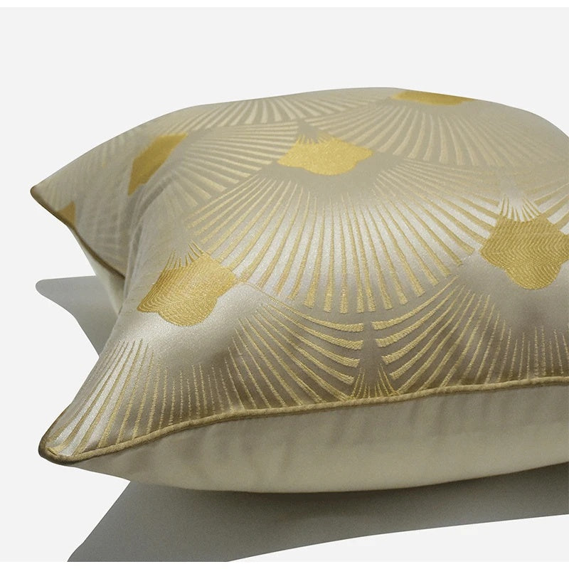 Fan Shaped Jacquard Throw Pillow Case