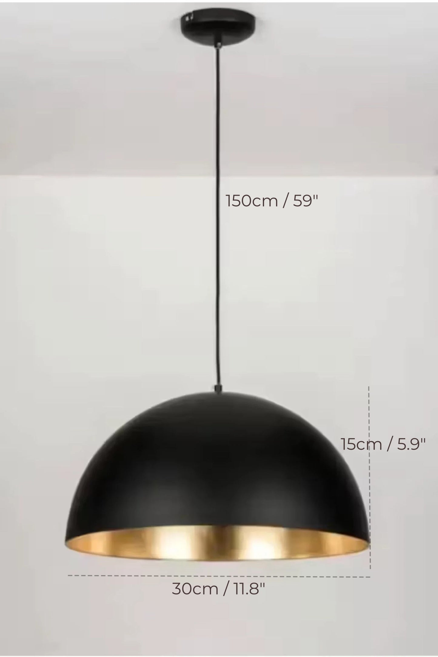 Black Dome Pendant Light