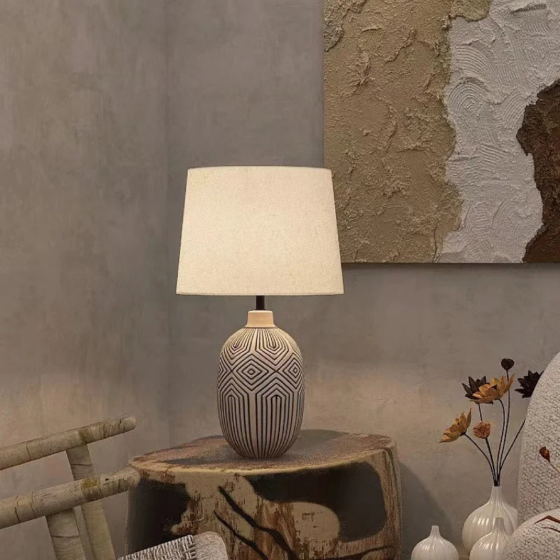 Japanese Wabi-sabi Ceramic Table Lamp