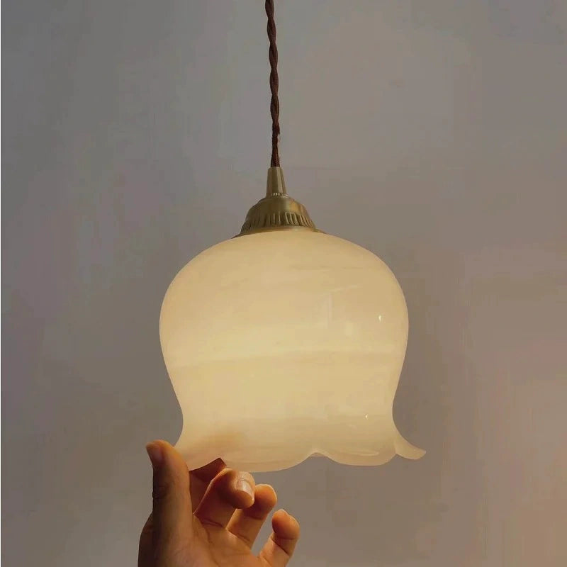 French Tulip Glass Pendant Light