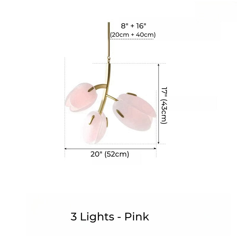 Flower Bud Glass Branch Chandelier