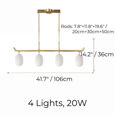 Kronleuchter „Laius“ aus Kupfer und Glas in Gold