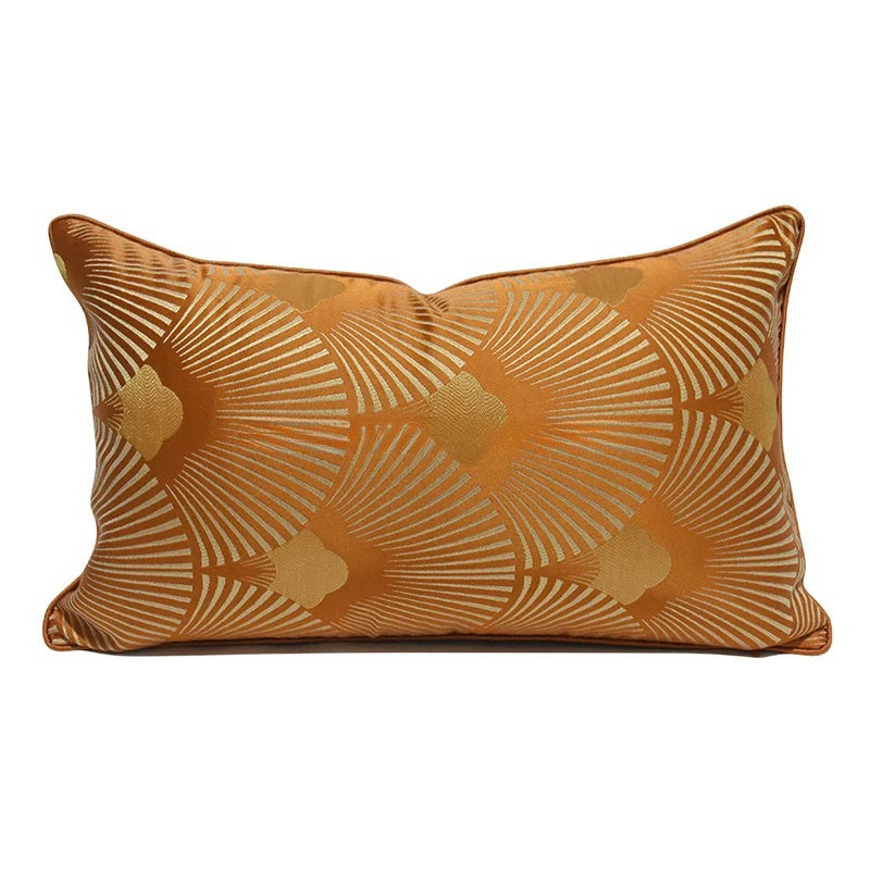 Fan Shaped Jacquard Throw Pillow Case