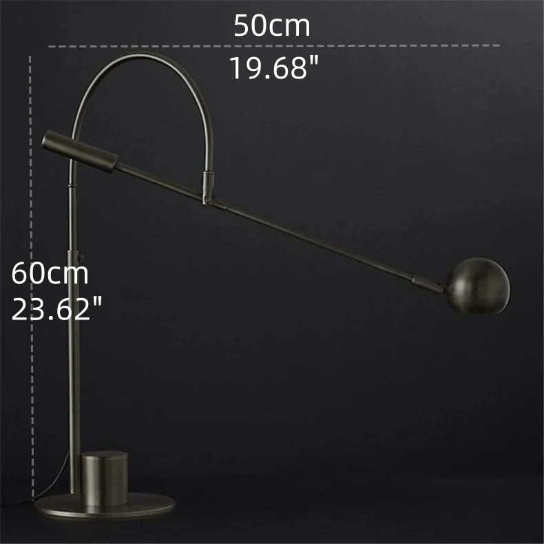 Cole Minimalistische drehbare Tischlampe aus Metall, Goldschwarz