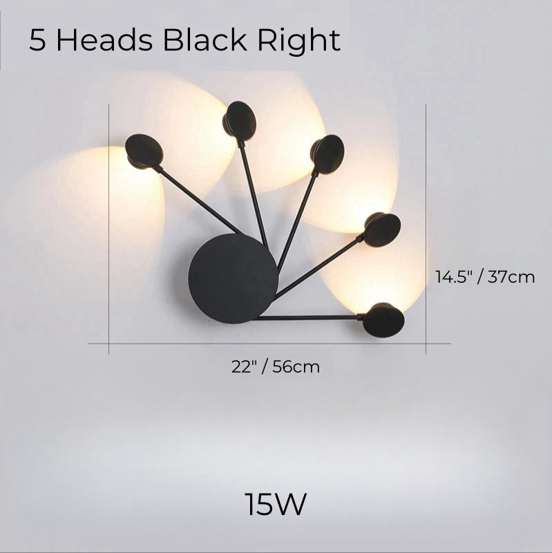 Modern Black Flush Mount LED Chandelier for Living Room