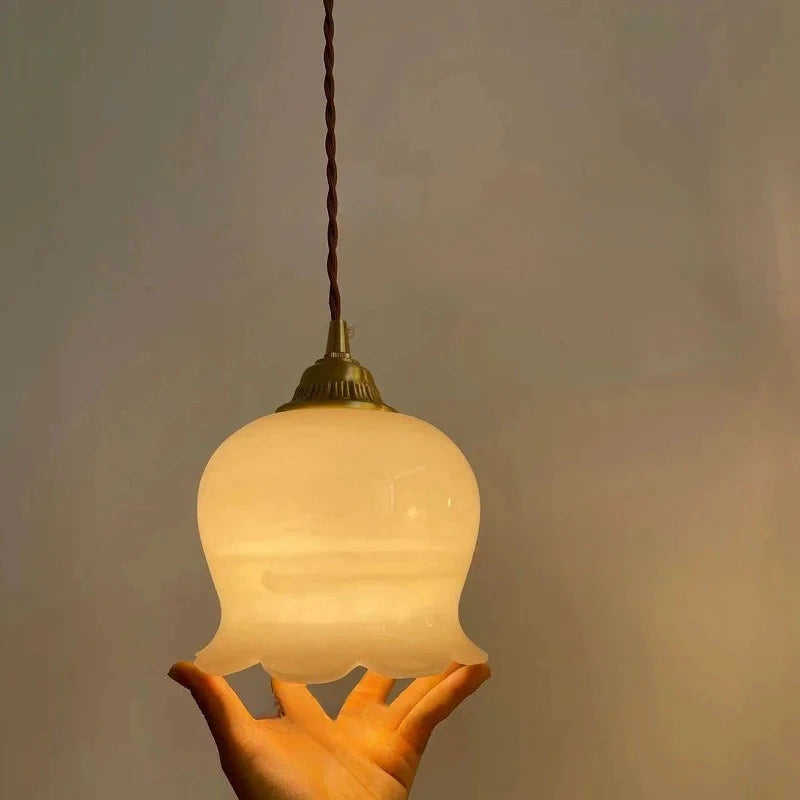 French Tulip Glass Pendant Light