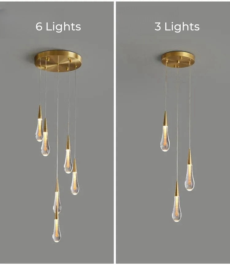 Modern Crystal Raindrop Pendant Light