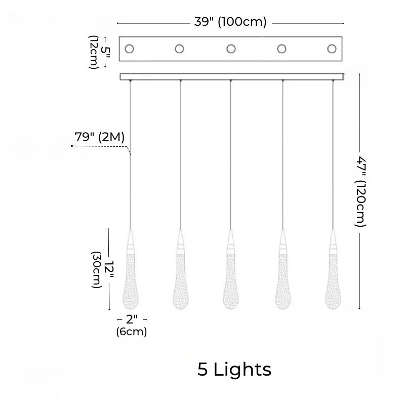 Modern Crystal Raindrop Pendant Light