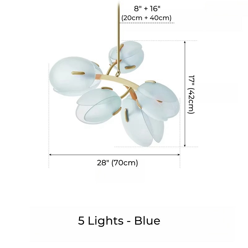 Flower Bud Glass Branch Chandelier