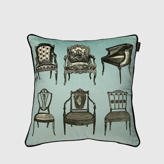 Morandi Chairs Printed Throw Pillow Case