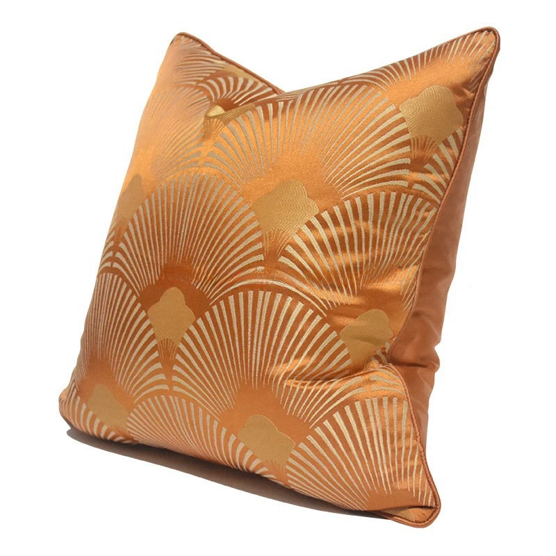 Fan Shaped Jacquard Throw Pillow Case