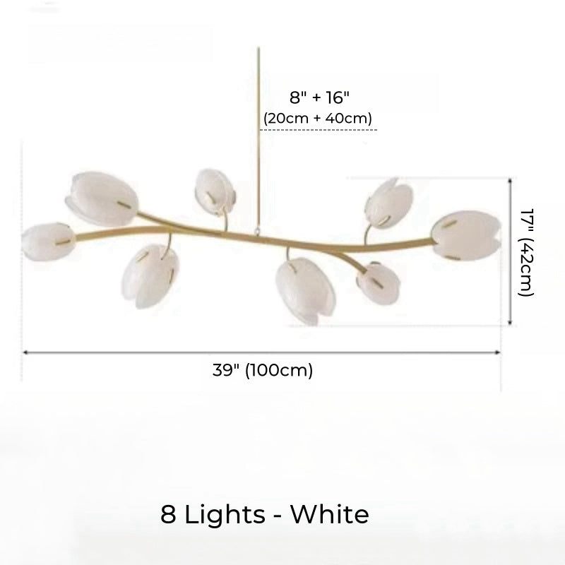 Flower Bud Glass Branch Chandelier