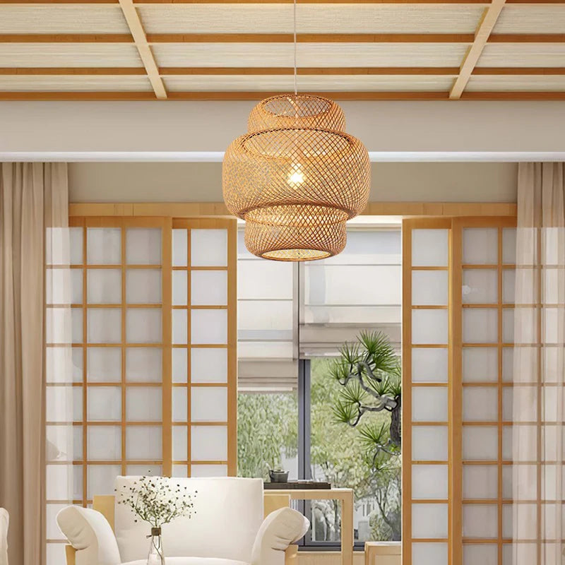 Large Bamboo Pendant Light