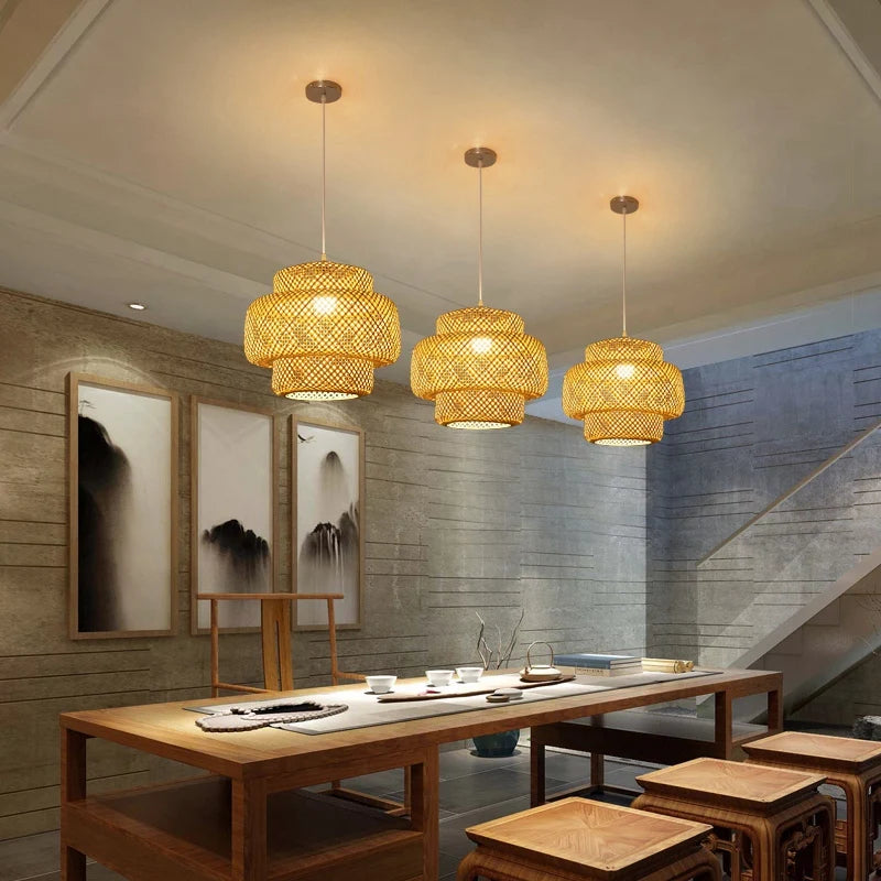 Large Bamboo Pendant Light