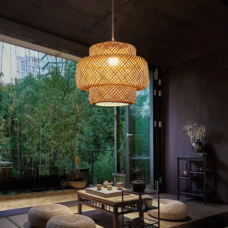 Large Bamboo Pendant Light