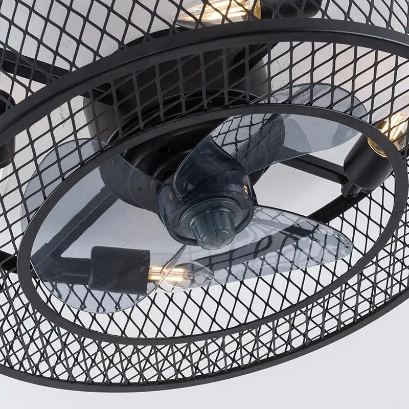 Industrial-Style Black Fan Lights with Convenient Remote Control