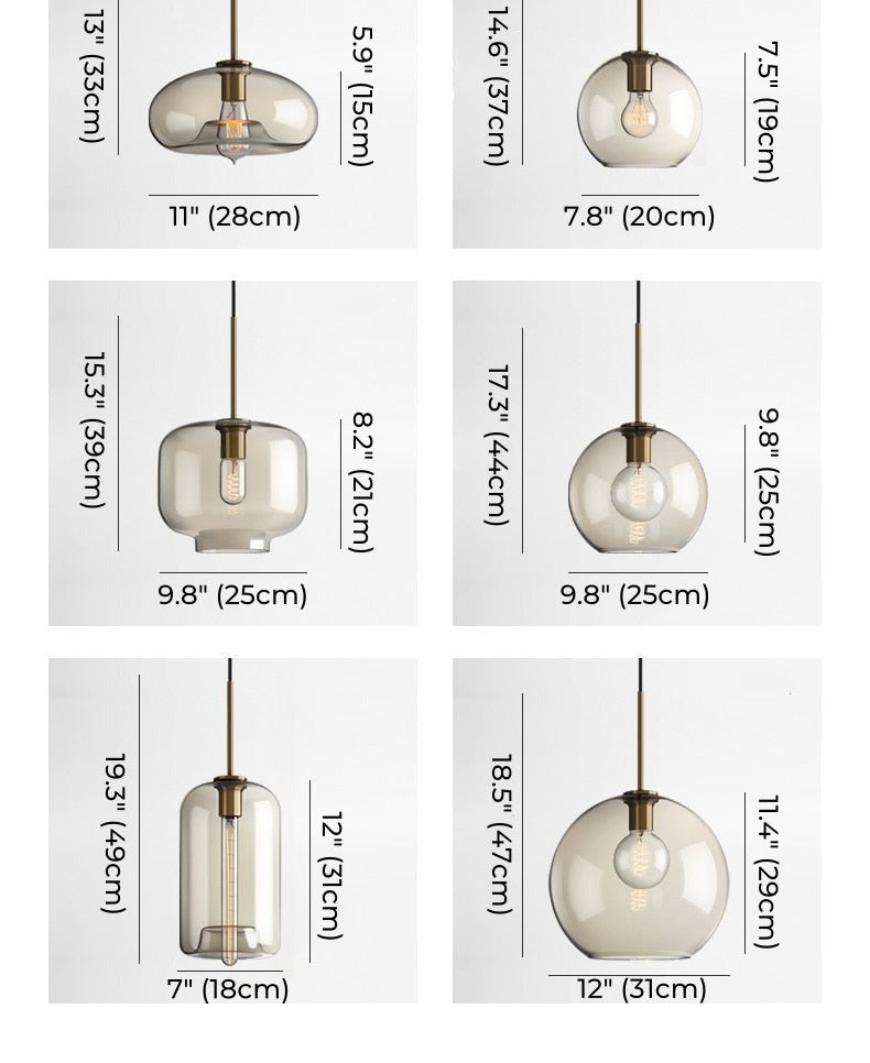 Übergangsmoderne Pendelleuchte aus Glas