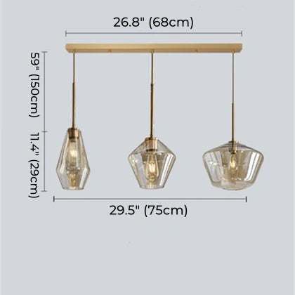 Konische Pendelleuchte aus Glas