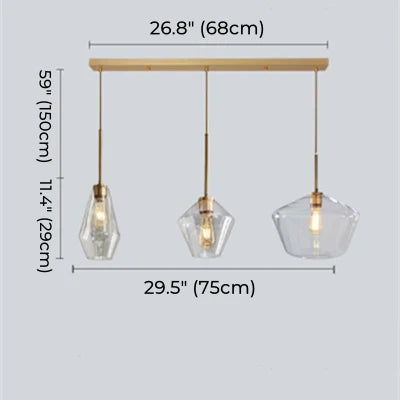 Konische Pendelleuchte aus Glas