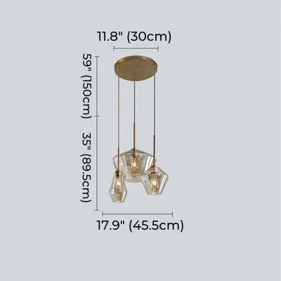 Konische Pendelleuchte aus Glas