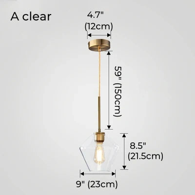 Konische Pendelleuchte aus Glas