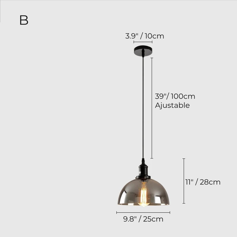 Lámpara colgante de isla de cocina nórdica, gris ahumado