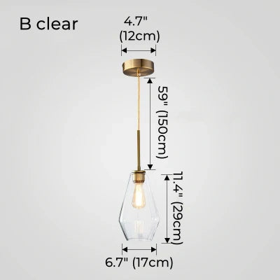 Konische Pendelleuchte aus Glas