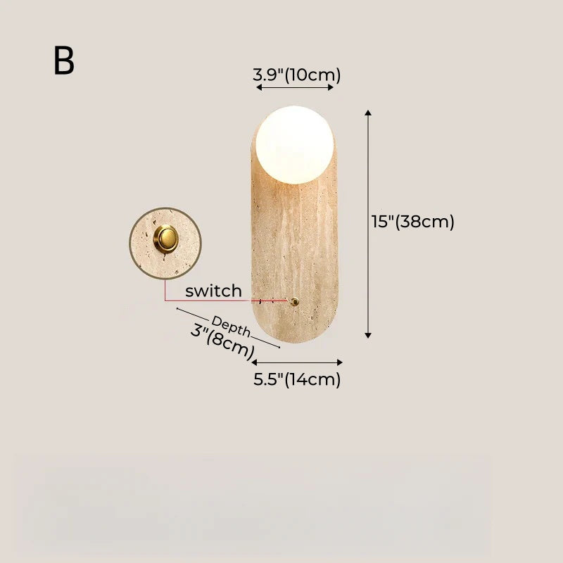 Natural Stone Travertine Hallway Wall Sconces