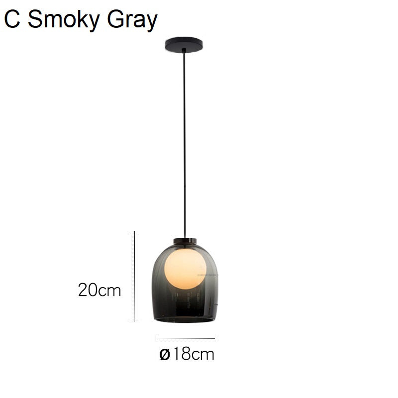 Nordic Smoky Grey Glass Pendant Lights