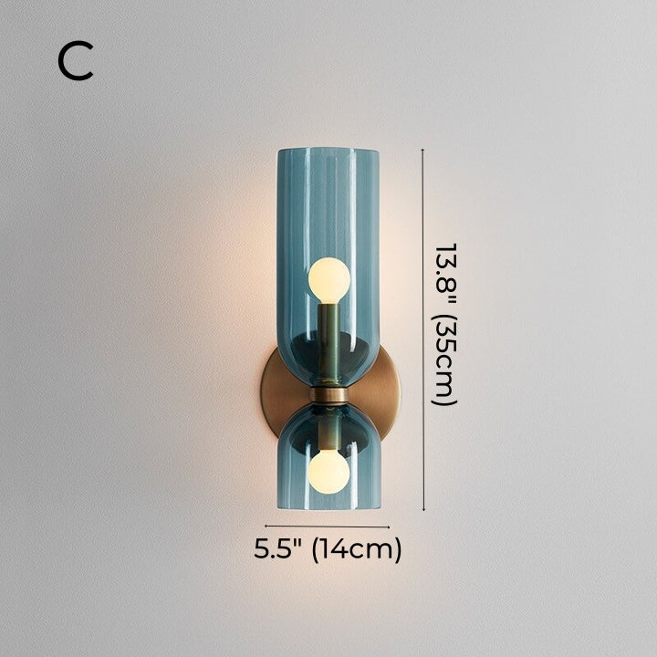 Nordische Luxus-Wandlampe aus Rauchglas 