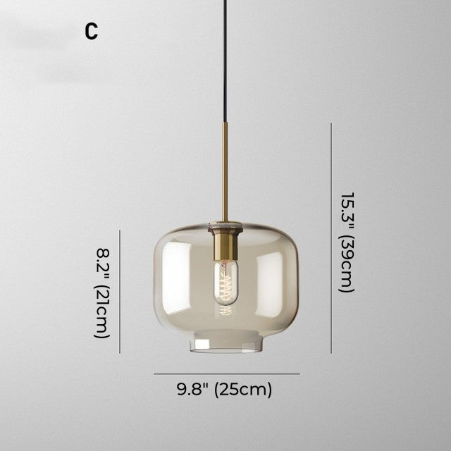 Übergangsmoderne Pendelleuchte aus Glas