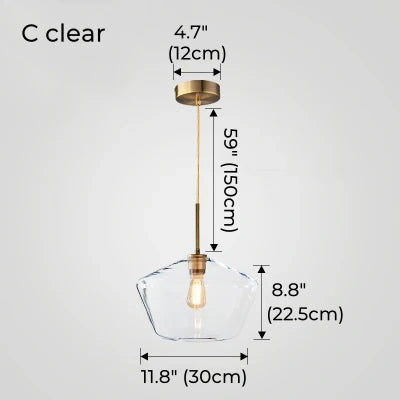 Konische Pendelleuchte aus Glas