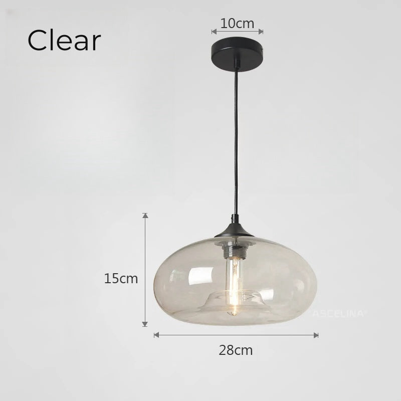 Simple Pure Oval Glass Pendant Lights