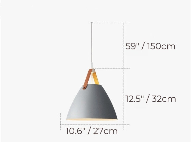 Leather Strap Bell Modern Pendant Light