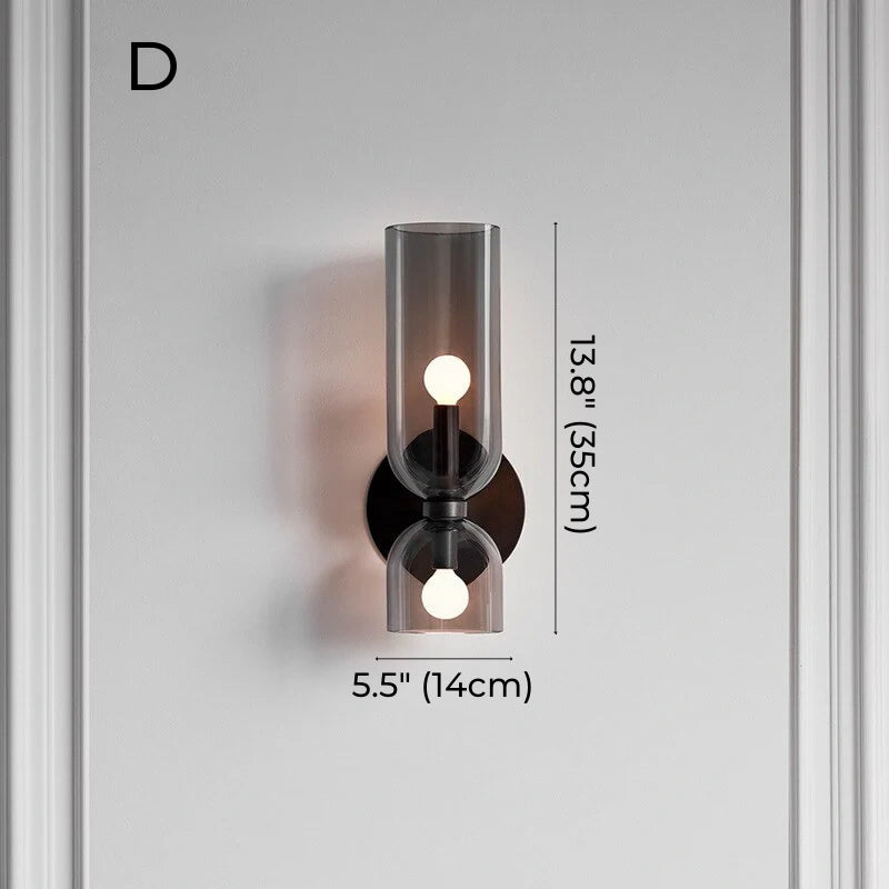 Nordische Luxus-Wandlampe aus Rauchglas 