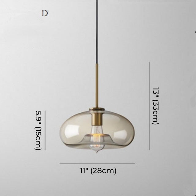 Übergangsmoderne Pendelleuchte aus Glas