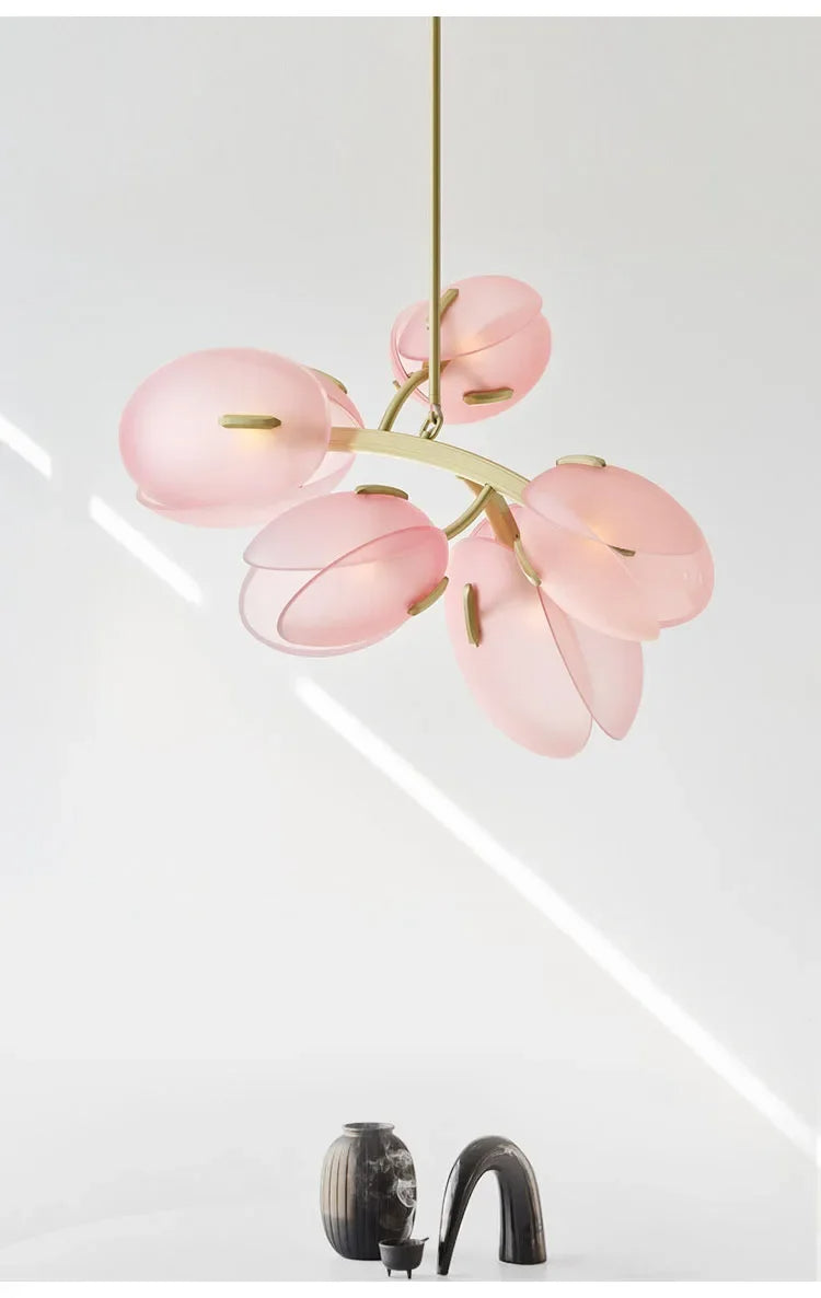 Flower Bud Glass Branch Chandelier