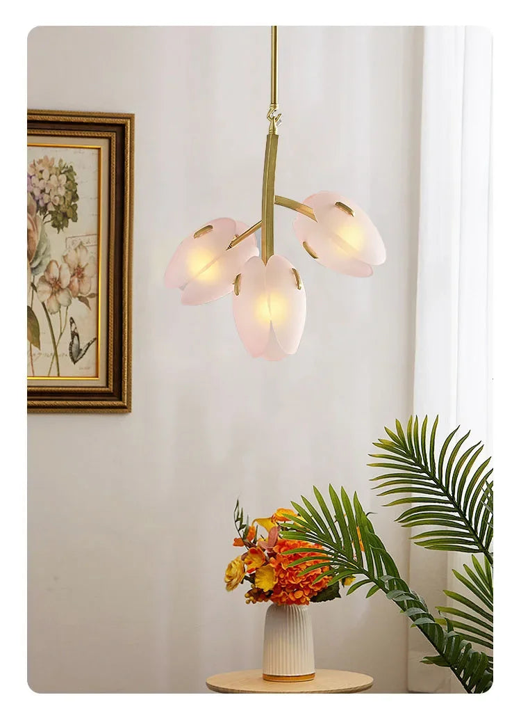 Flower Bud Glass Branch Chandelier