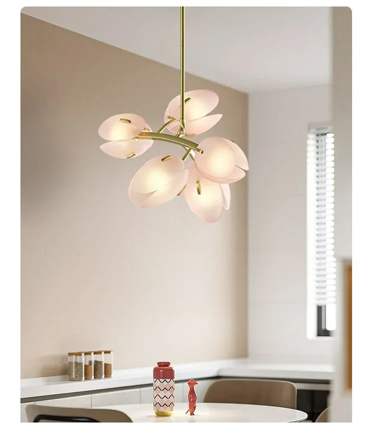 Flower Bud Glass Branch Chandelier